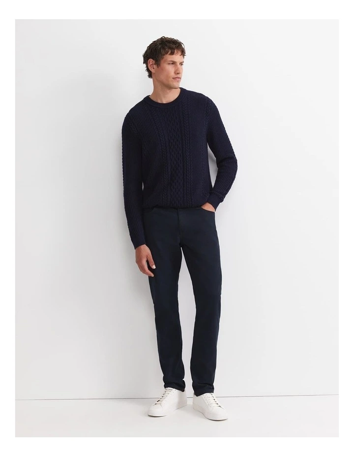 Tapered Bedford Jean in French Navy image 3