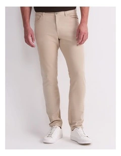 Tapered Bedford Jeans in Beige