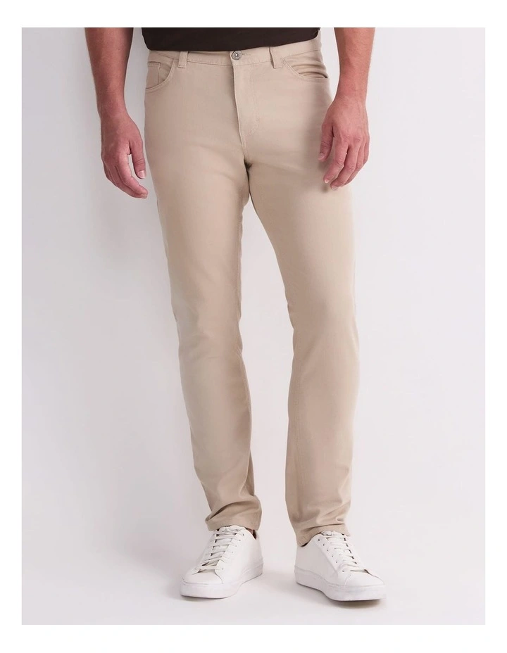 Tapered Bedford Jeans in Beige image 1