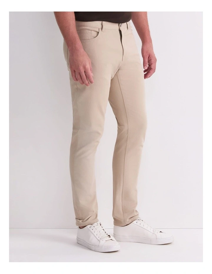 Tapered Bedford Jeans in Beige image 4