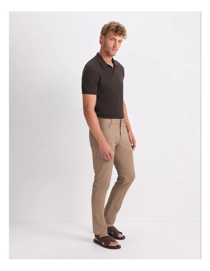 Tapered Bedford Jeans in Brown image 3