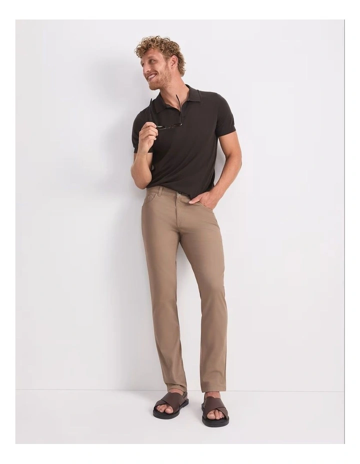 Tapered Bedford Jeans in Brown image 5