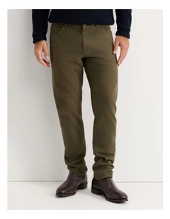 Tapered Bedford Jeans in Khaki