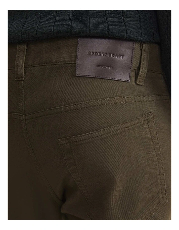 Tapered Bedford Jeans in Khaki image 5