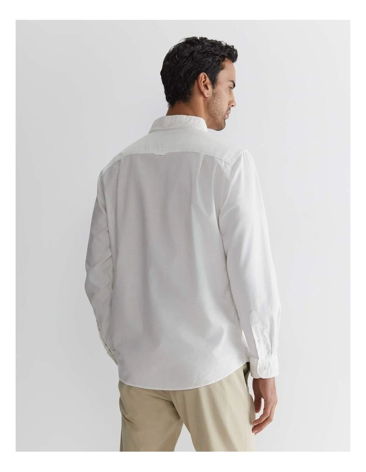 Oxford Long Sleeve Shirt in White image 5