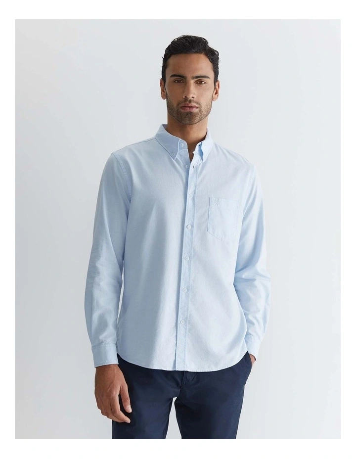 Oxford Long Sleeve Shirt in Frost Blue image 5