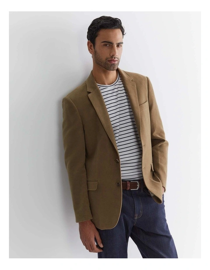 Italian Moleskin Blazer in Brown image 1