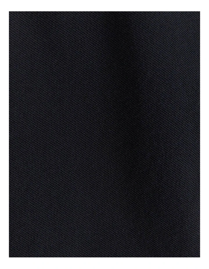 Tipped Pique Polo in Black image 4