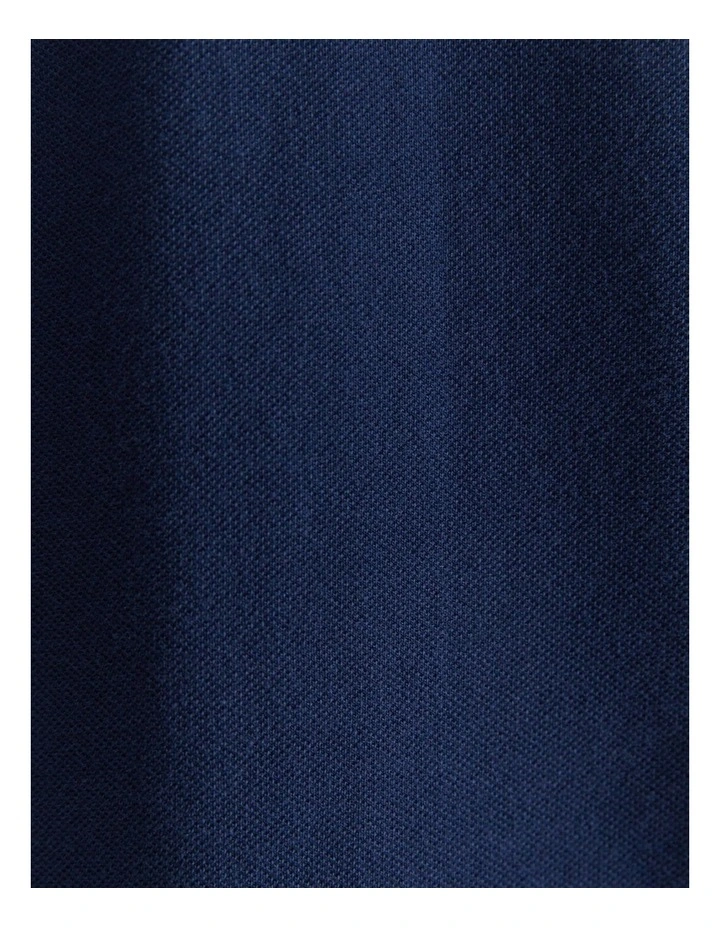 Tipped Pique Polo in Blue image 5