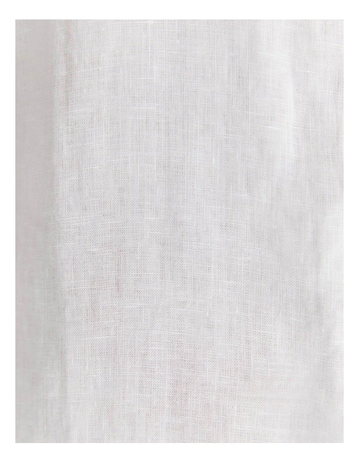 Short Sleeve Linen Shirt in White image 4