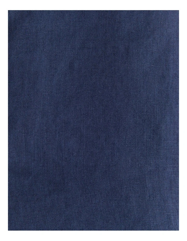 Short Sleeve Linen Shirt in Blue image 6