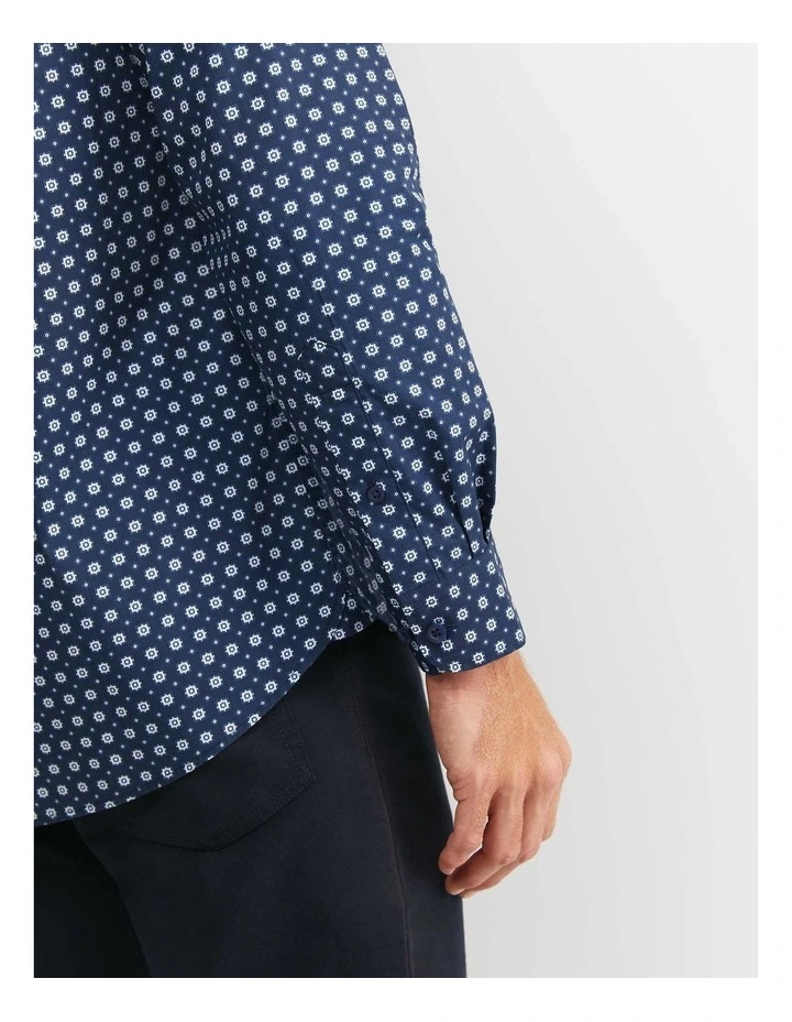 William Long Sleeve Print Shirt in Blue image 5