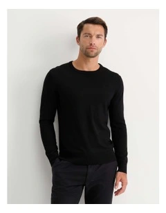 Merino Crew Neck Knit in Black