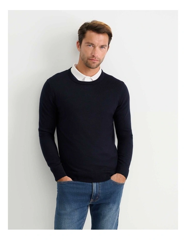 Merino Crew Neck Knit in Blue image 1