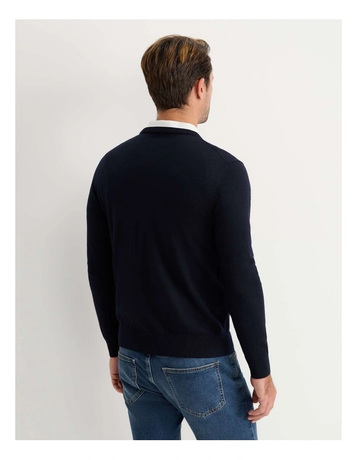 Merino Crew Neck Knit in Blue image 2