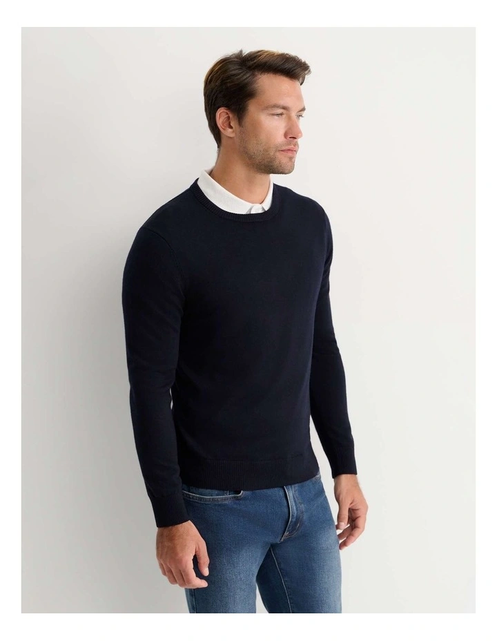 Merino Crew Neck Knit in Blue image 4