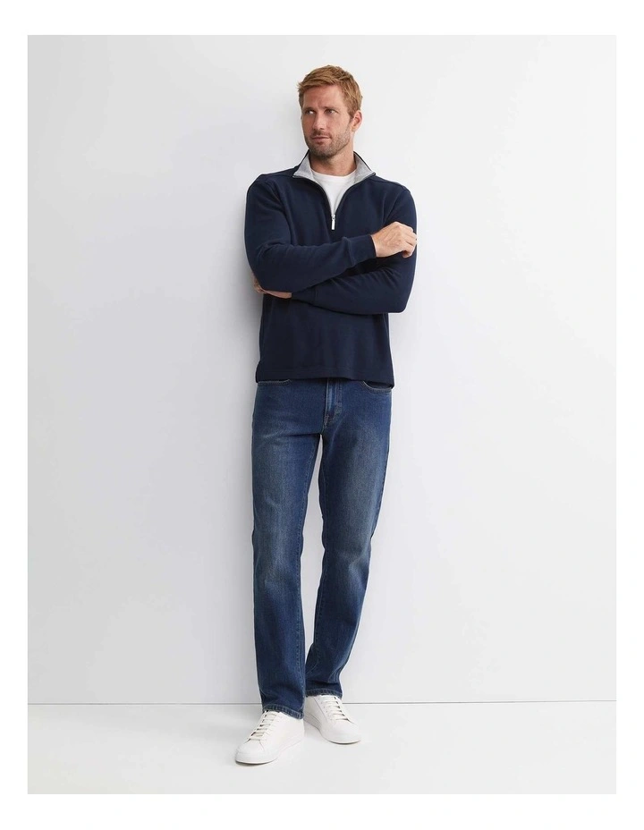 Quarter Zip Sweat in Blue image 4