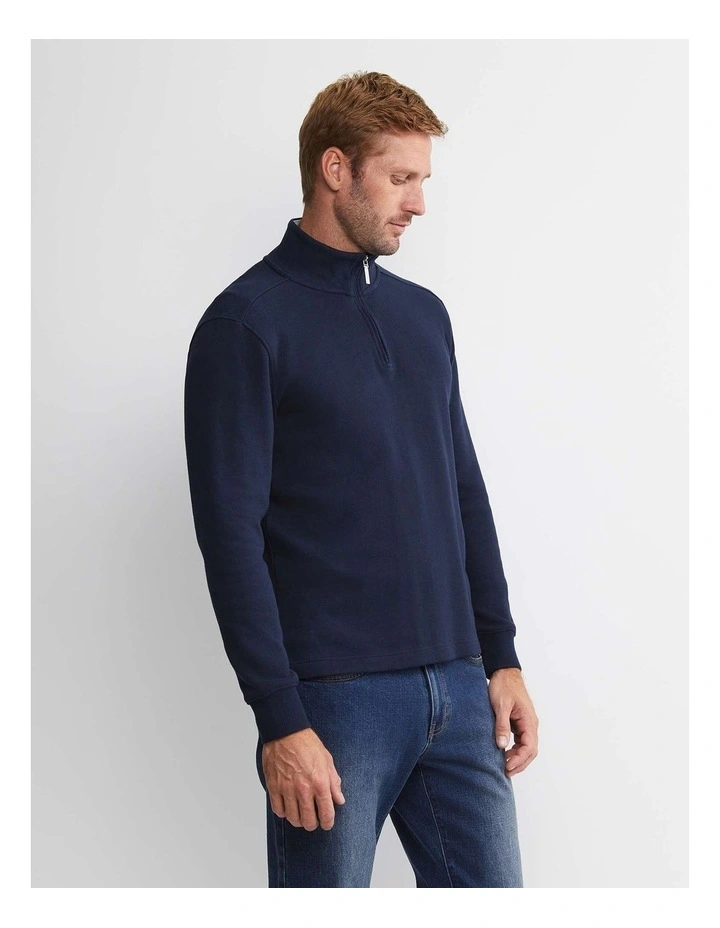 Quarter Zip Sweat in Blue image 5