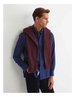 Jarron Long Sleeve Shirt in Navy Melange