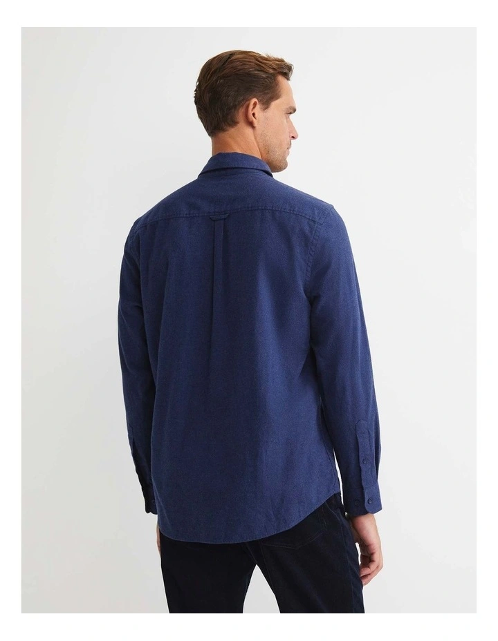 Jarron Long Sleeve Shirt in Navy Melange image 4