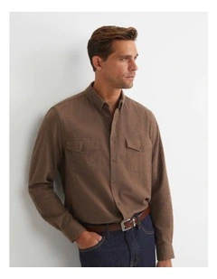 Jarron Long Sleeve Shirt in Cafe Melange