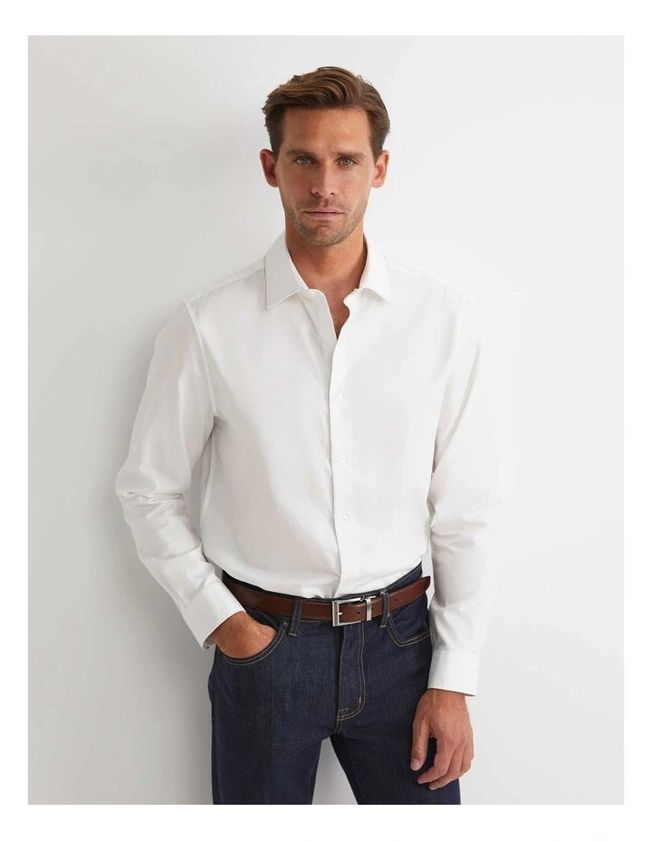 Emile Long Sleeve Dress Shirt in White image 1