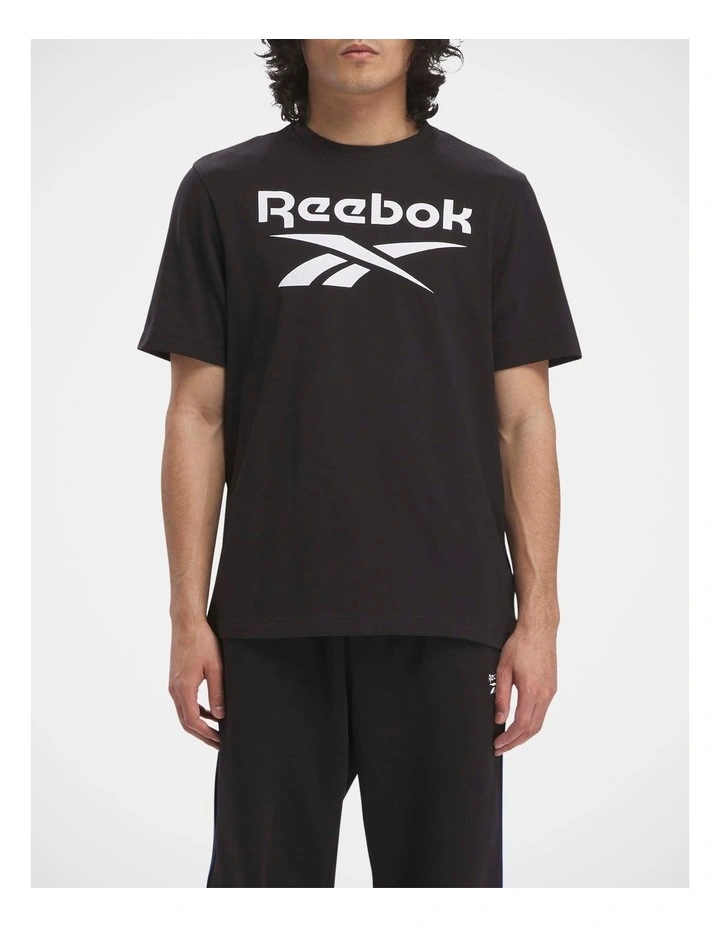 Reebok Id Stacked Logo T- Shirt in Black image 1