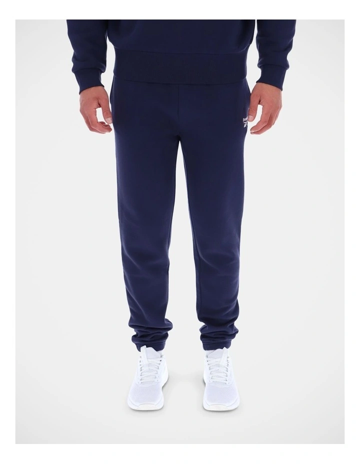 Printed Fleece Jogger in Vector Navy image 1