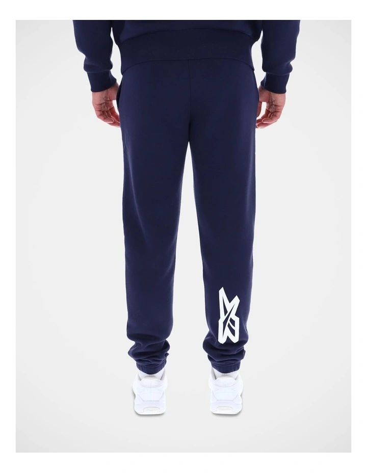 Printed Fleece Jogger in Vector Navy image 2