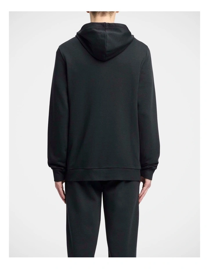 Ri Left Chest Logo Hood Sweatshirts in Black image 2