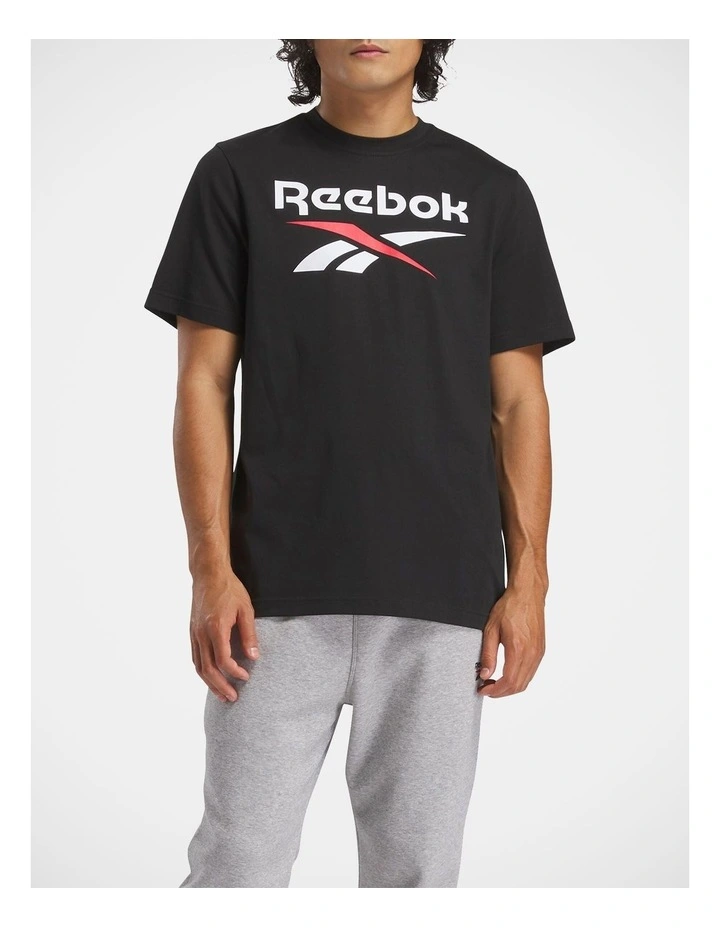 Stacked Logo T-Shirt In Black/White/Vector Red image 1