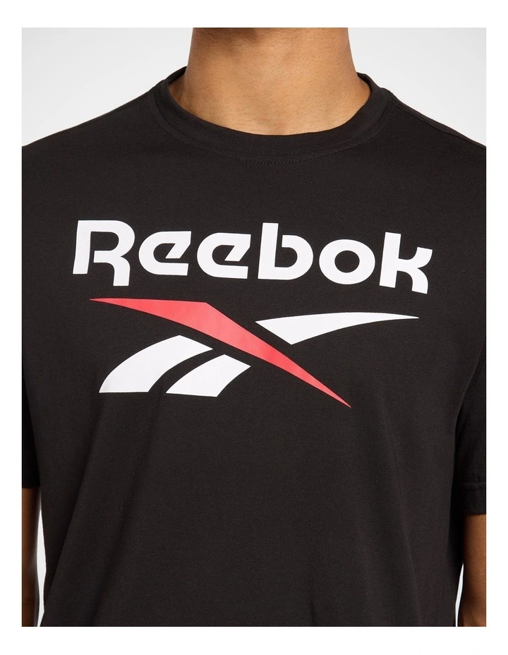 Stacked Logo T-Shirt In Black/White/Vector Red image 5