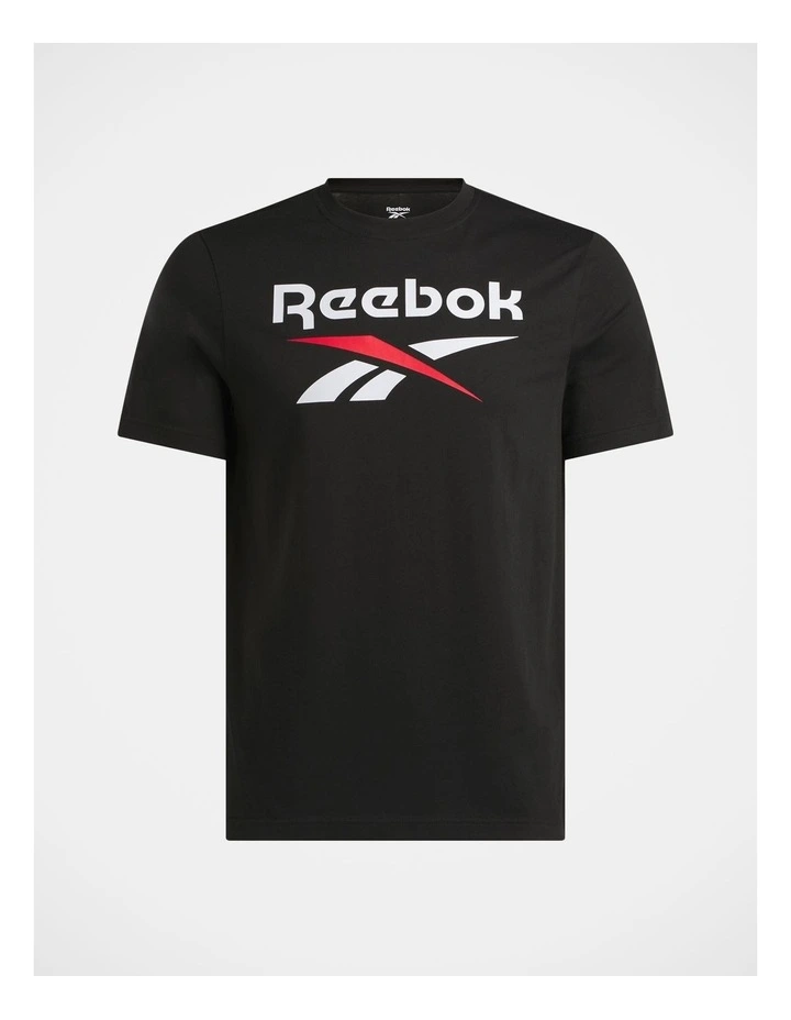Stacked Logo T-Shirt In Black/White/Vector Red image 6