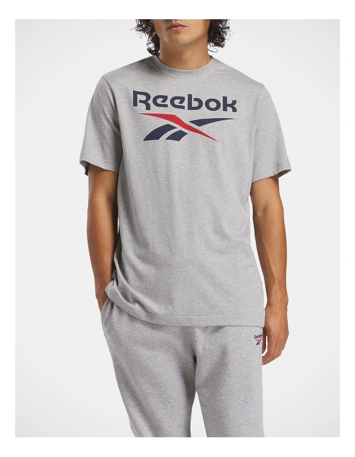 Stacked Logo T-Shirt In Mgreyh/Vectornavy/Vectorred image 1