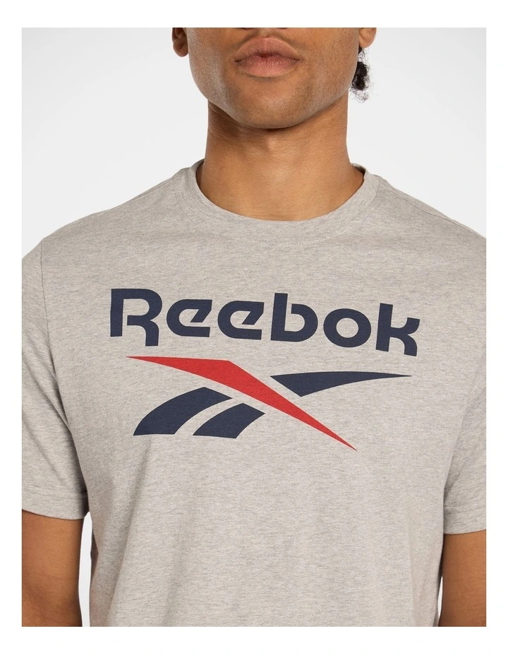Stacked Logo T-Shirt In Mgreyh/Vectornavy/Vectorred image 5