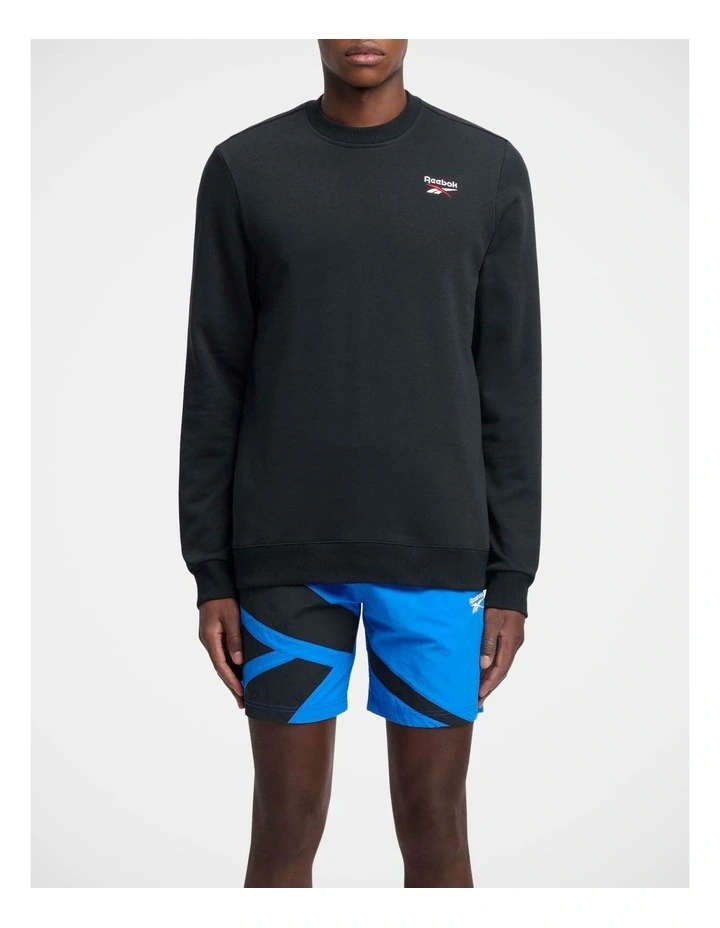 Ri Left Chest Logo Crew Sweatshirts in Black image 1