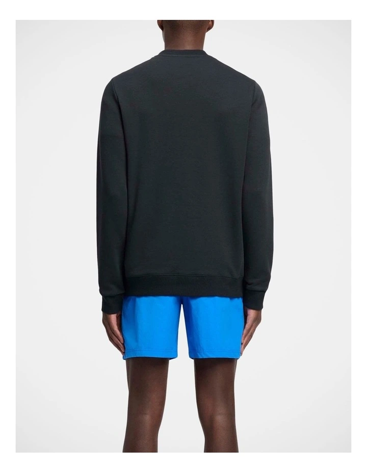 Ri Left Chest Logo Crew Sweatshirts in Black image 2