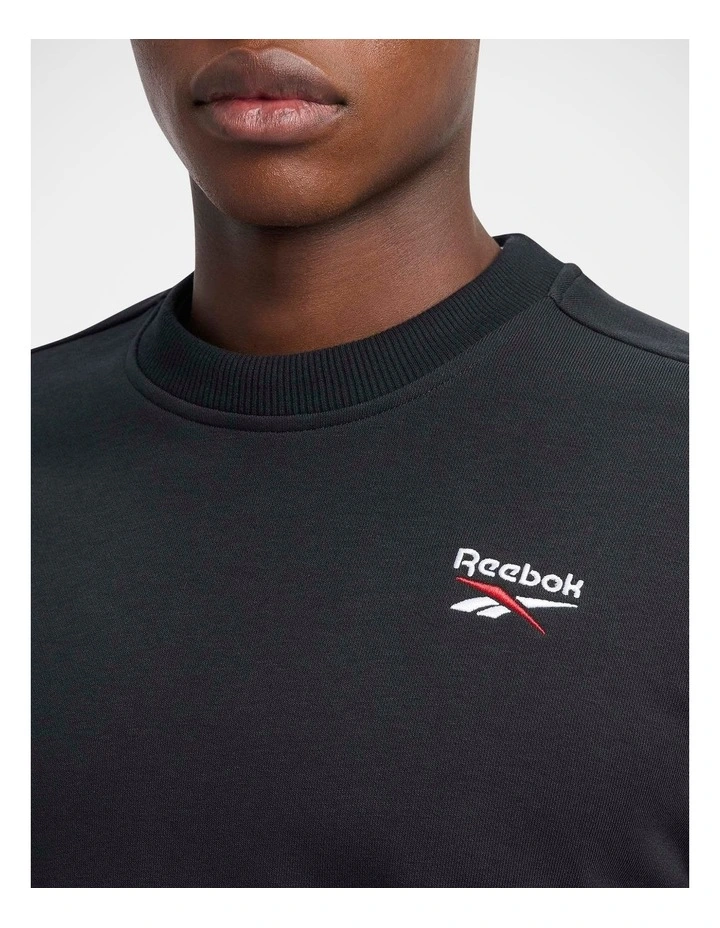 Ri Left Chest Logo Crew Sweatshirts in Black image 4