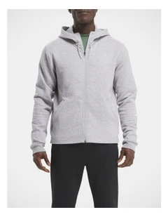 Active Ess Db Fz Hoodie In Medium Grey Heather