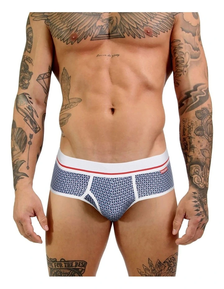 Mens Bamboo Brief in Blue image 2