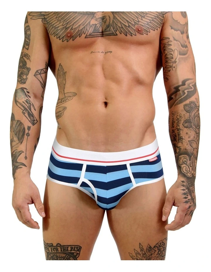 Mens Bamboo Brief in Blue image 2