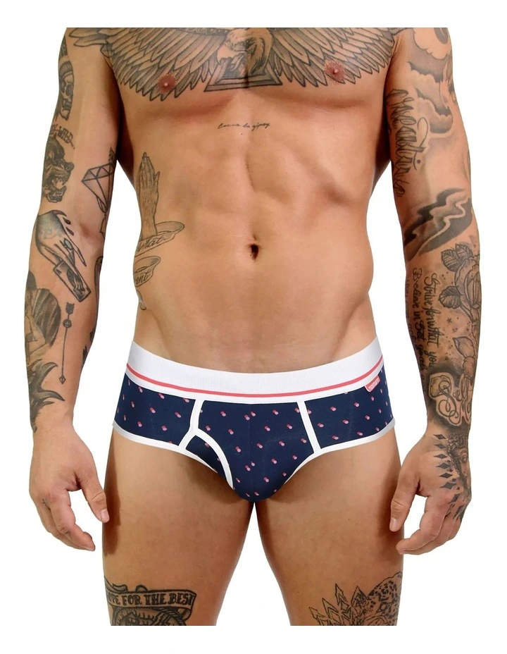 Mens Bamboo Brief in Blue image 2