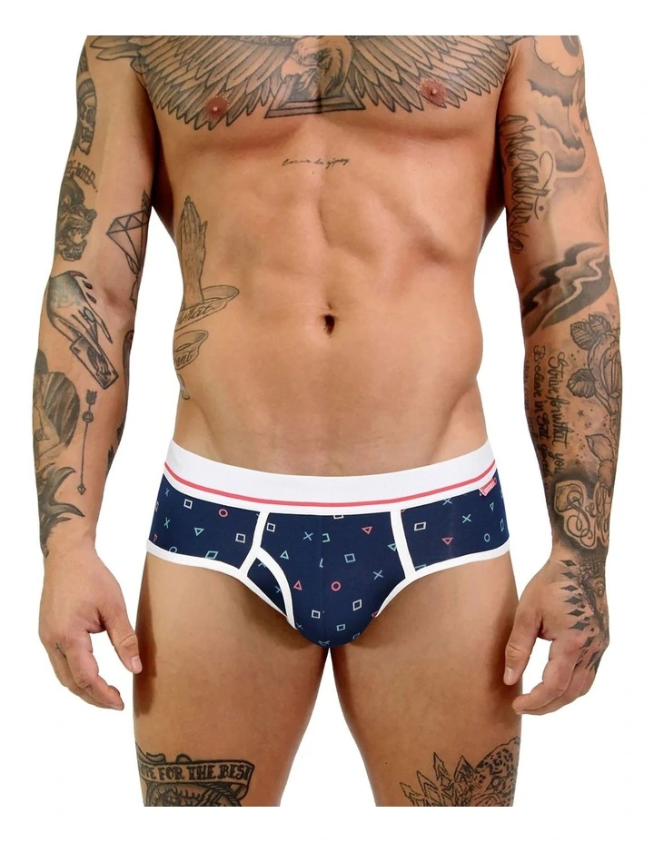 Mens Bamboo Brief in Blue image 2