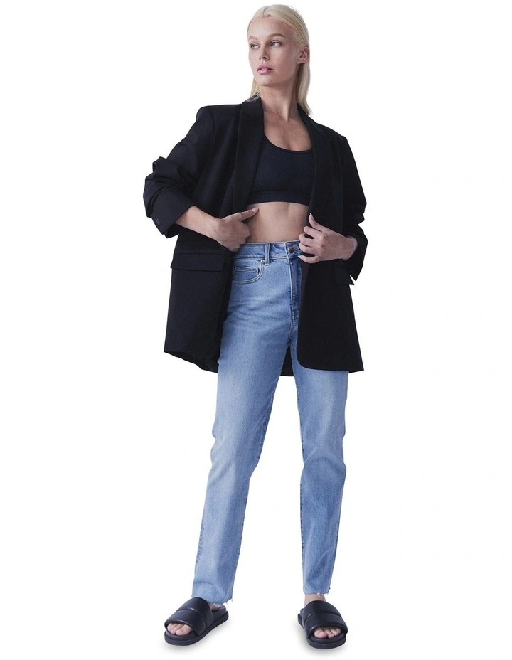 D-Luxe Oversized Ponte Blazer in Black image 1
