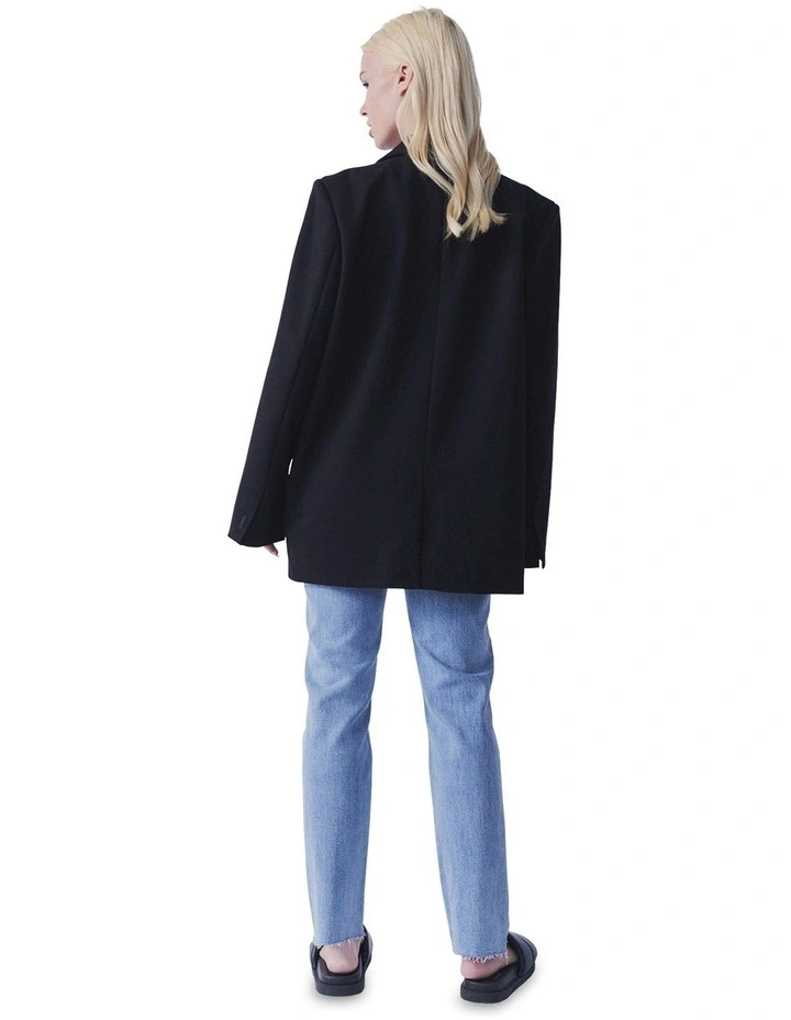 D-Luxe Oversized Ponte Blazer in Black image 2