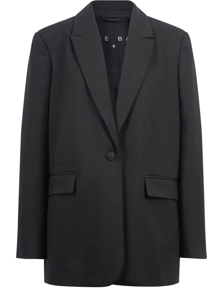 D-Luxe Oversized Ponte Blazer in Black image 3