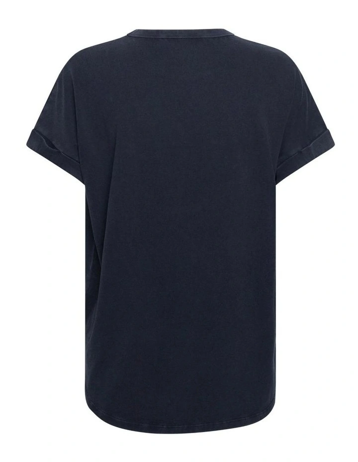 D-Luxe Half Moon Tonal Tee in Washed Black image 5