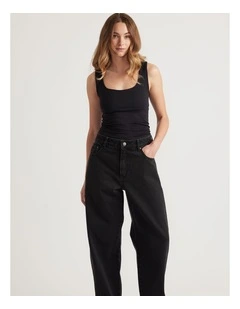 Seamless Scoop Tank in Black