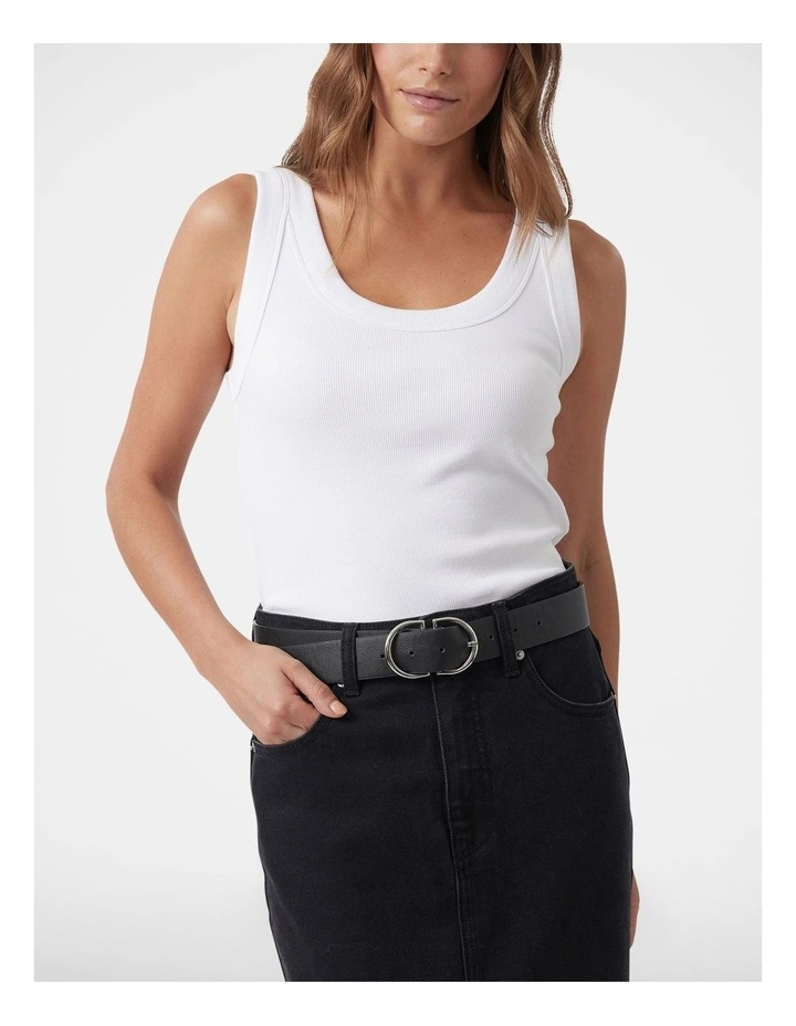 Rosalie Scoop Neck Tank in White image 3