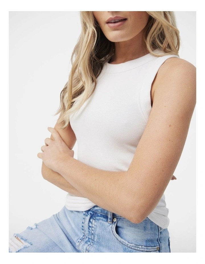 Rosalie Rib Tank in White image 1